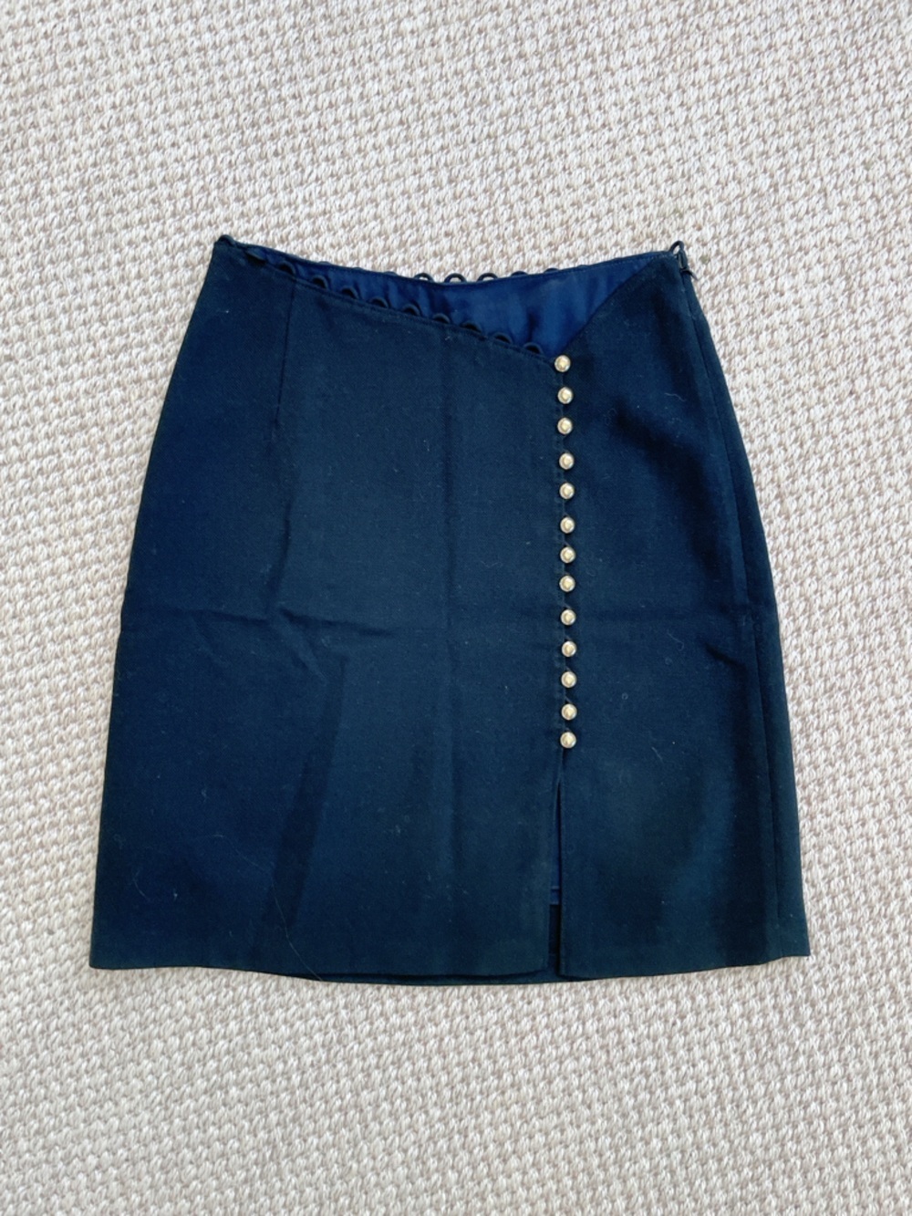 3.1 Phillip Lim Black Pencil Skirt with Gold Button Trim womens size 00